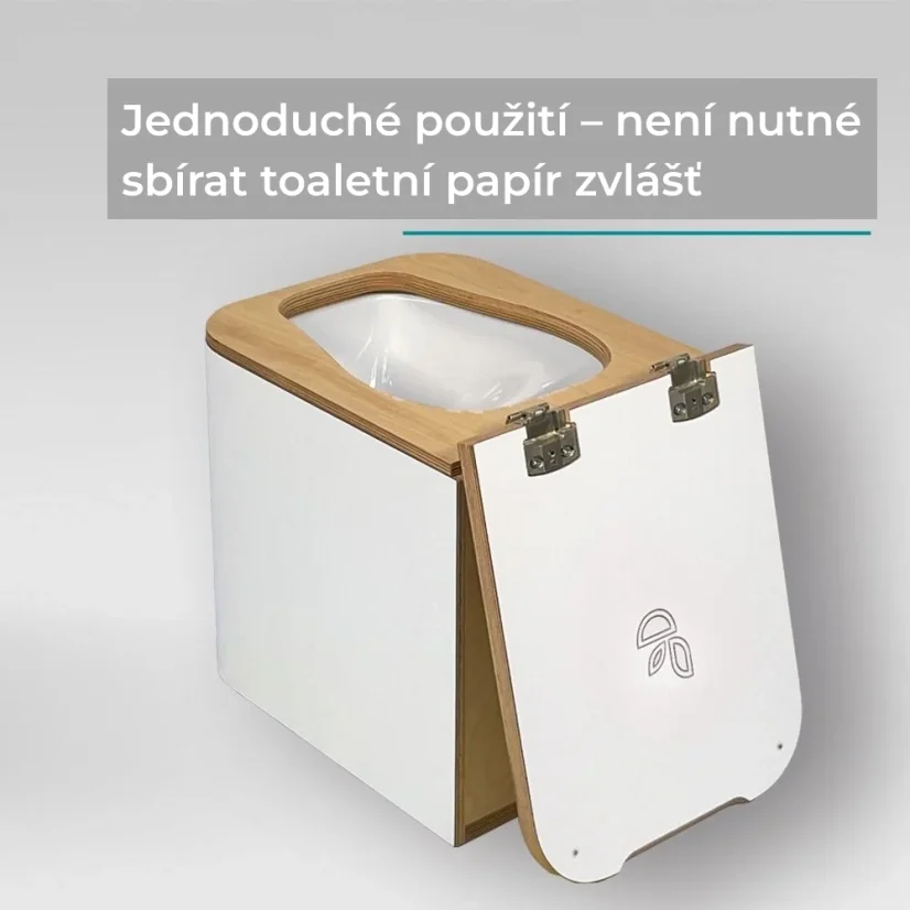 Trelino Timber M/L | separační pilinový záchod - Barva: Bílá, Varianta: M, Barva mísy: Bílá