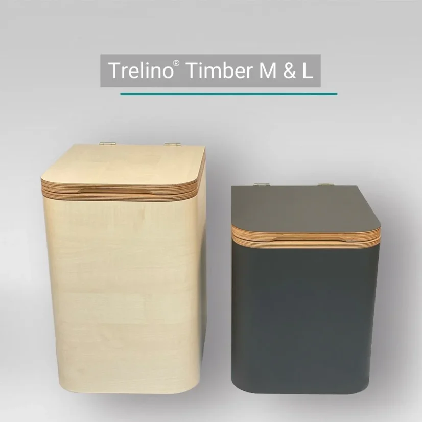 Trelino Timber M/L | separační pilinový záchod - Barva: Bílá, Varianta: M, Barva mísy: Bílá