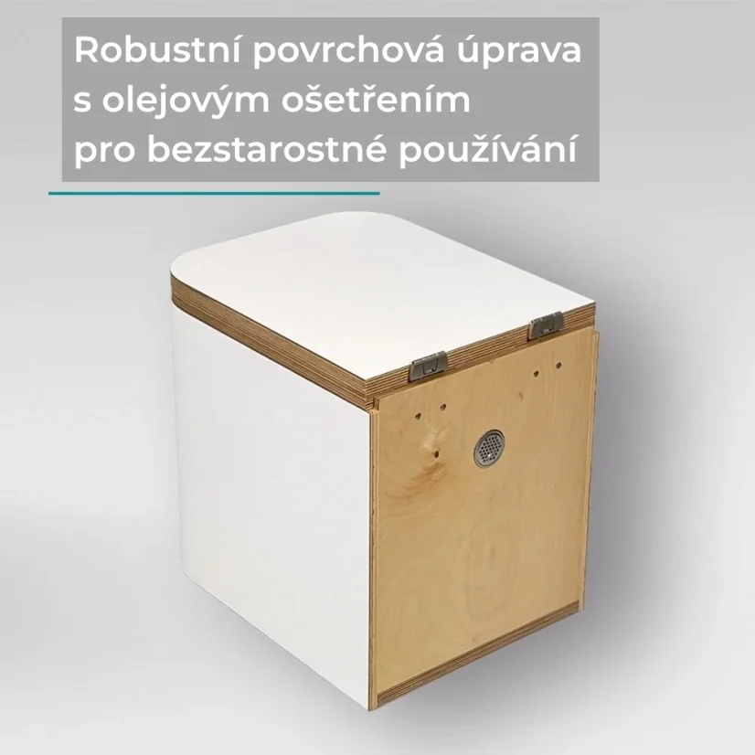 Trelino Timber M/L | separační pilinový záchod - Barva: Bílá, Varianta: M, Barva mísy: Bílá